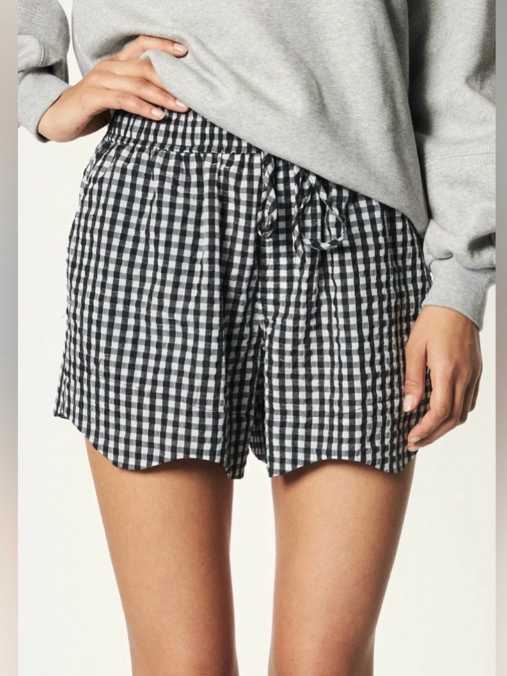 Ganni Gingham Seersucker Shorts‎ -Size 40